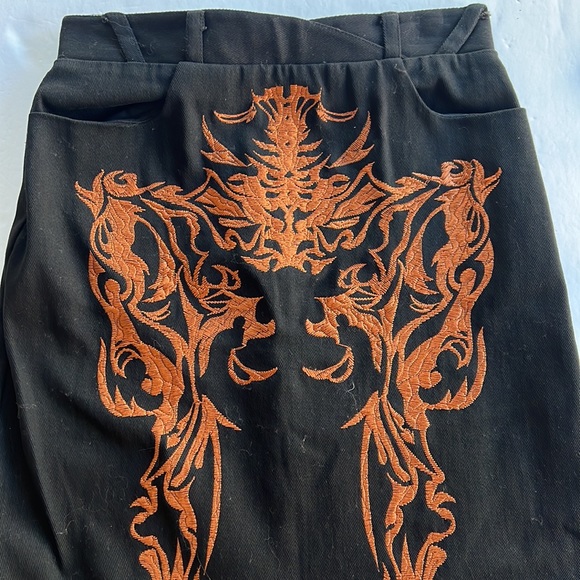 STOLEN EMBROIDERED DENIM SKIRT (FINAL SALE) - Picture 4 of 5